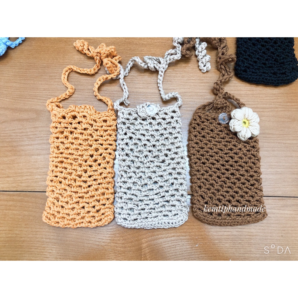 Túi đựng điện thoại móc tay handmade, túi mini cho nữ