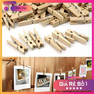 Kẹp gỗ treo ảnh, trang trí khung lưới giá rẻ