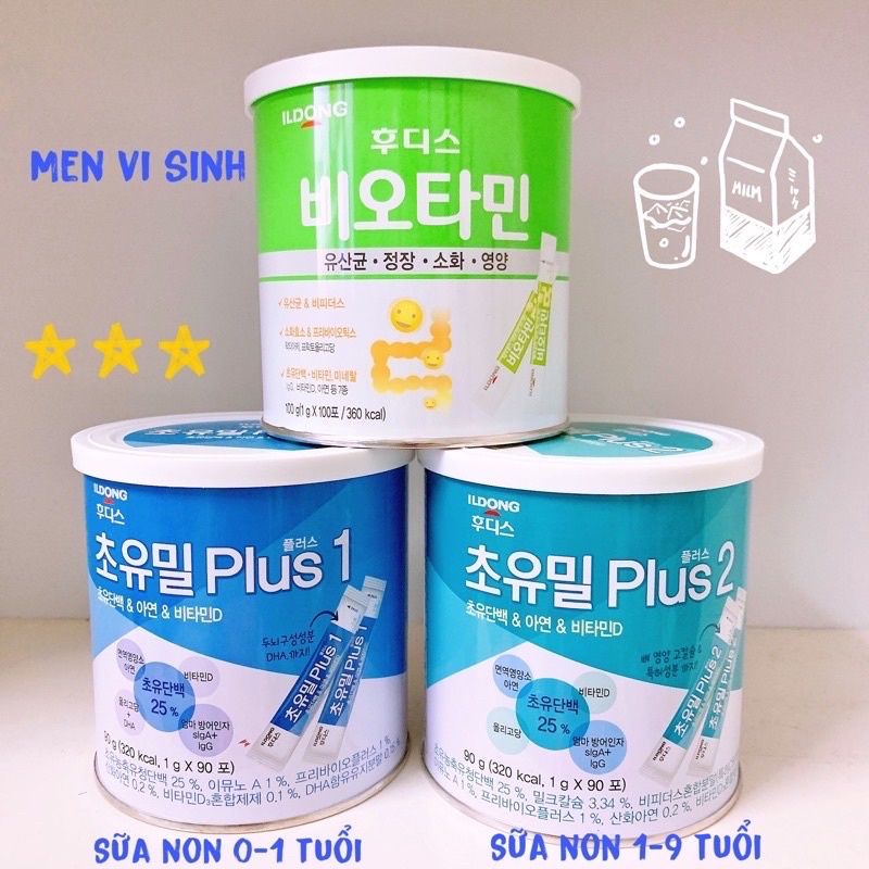 Sữa Non Ildong  Số 1, Số 2, Men Vi Sinh - Hàn Quốc