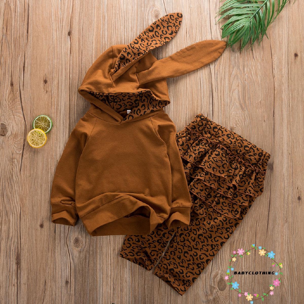 Bộ trang phục trang trí tai thỏ có mũ trùm họa tiết chấm bi cho bé từ 1-5 tuổi