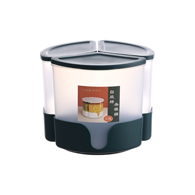 Hộp Đựng Tai Nghe 3 Ngăn Xoay 360 Độ 3 Ngăn Tiện Dụng° Hộp Đựng Hạt Xoay 5.4L Có Nắp Tháo Rời Được Dành Cho Tủ Lạnh