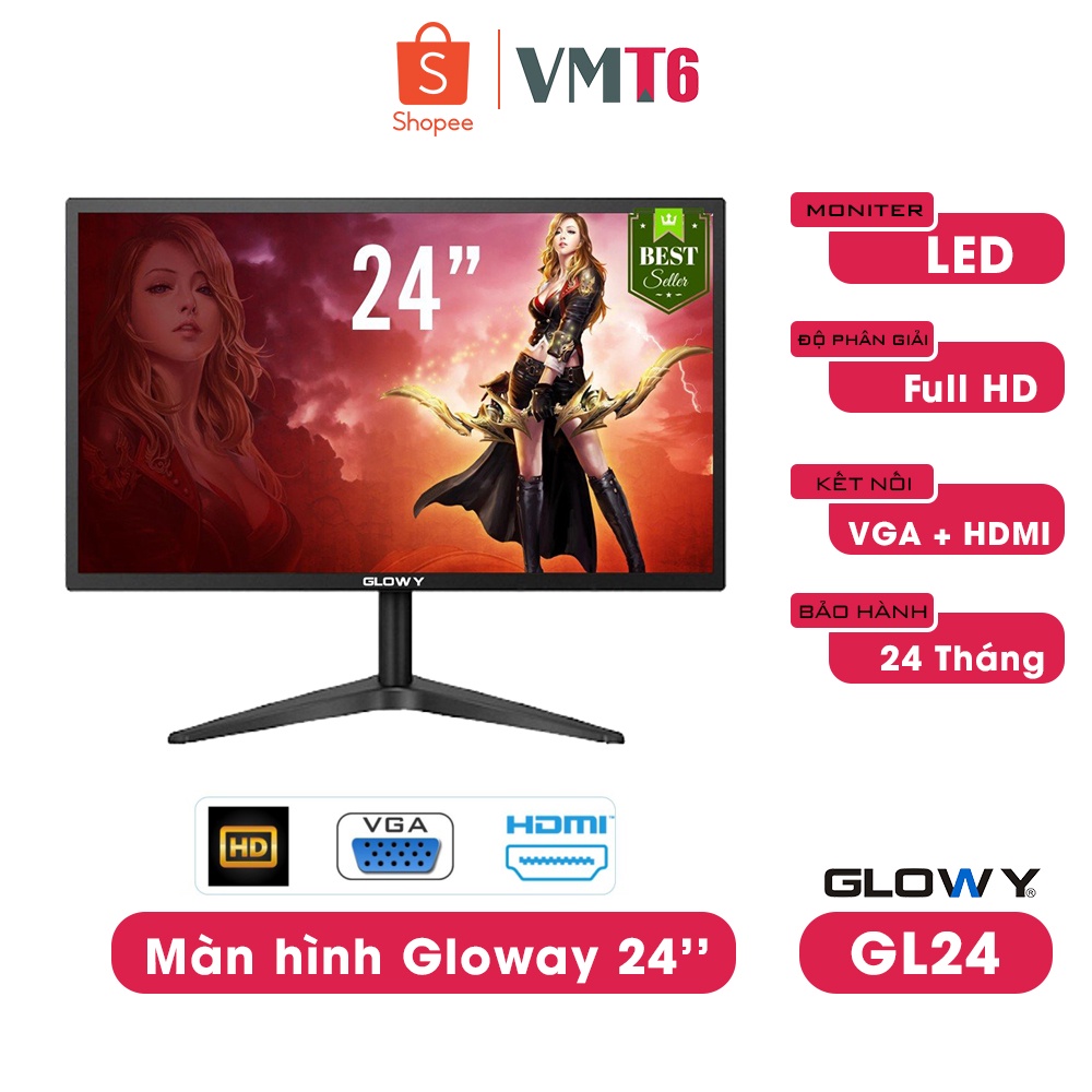 Màn hình phẳng Flat GLOWAY 17|19|22|24 inch 24 inch - Mới 100% - Chính hãng bảo hành 2 năm !!