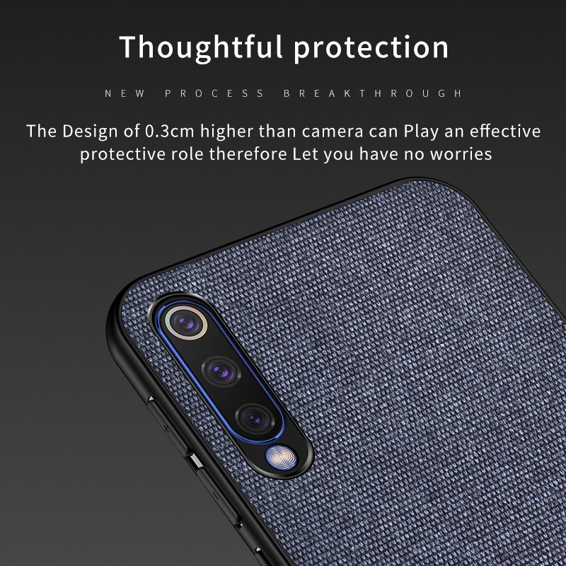 Xiaomi Mi 8 9 A1 A2 A3 Lite Poco F2 Pro Leather Spliced Fabric Thin Phone Case Shockproof Casing Matte Protection Soft Shell Cover