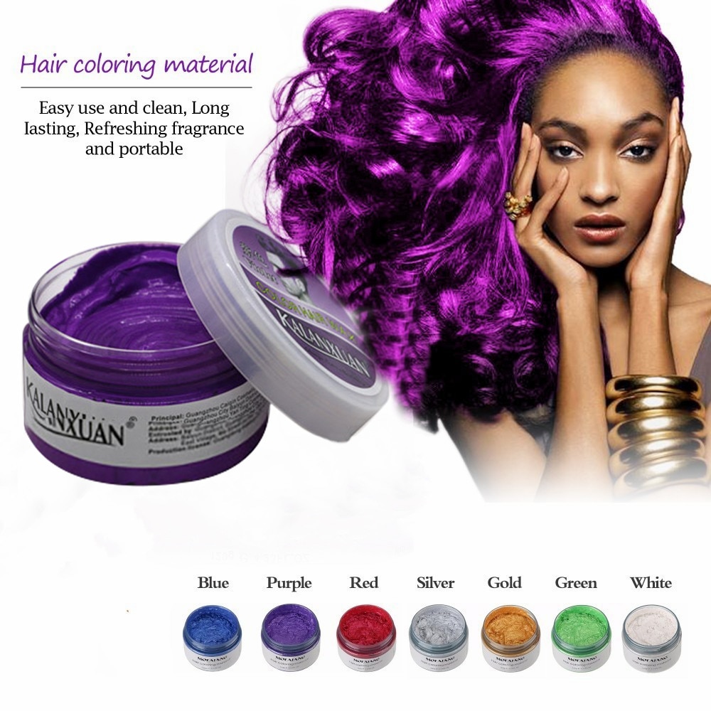 Fashion Temporary Color Dye Mud Salon Hair Wax Cream Styling Modeling Pomade Sliver Grandma Green Hair Dye