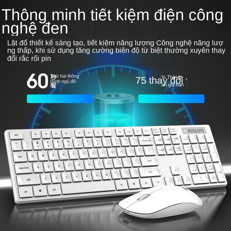 Bộ bàn phím và chuột không dây Philips máy tính để văn phòng kinh doanh nhà Nước bắn tung toé | BigBuy360 - bigbuy360.vn