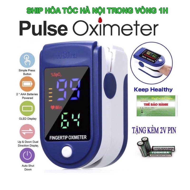 Máy đo spo2 kẹp ngón cầm tay pulse oximeter, máy theo dõi nồng độ oxy trong máu