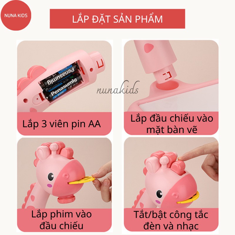 Đồ chơi bàn vẽ có đèn chiếu sáng thông minh MẪU TO 72 HÌNH đồ chơi cho bé tập tô phát triển tư duy sáng tạo