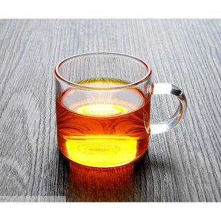 SALE - Ly trà thủy tinh có tay cầm hình trụ L003