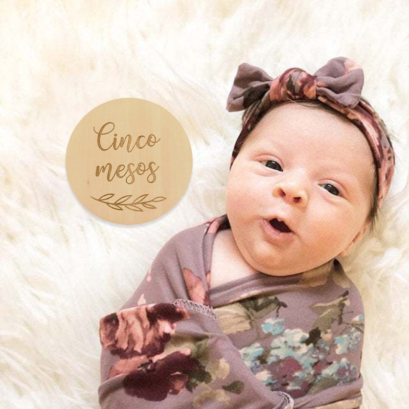 Set 14 Tấm Thẻ Ghi Âm Dùng Làm Đạo Cụ Chụp Ảnh Kỷ Niệm Theo Tháng Cho Bé Sơ Sinh