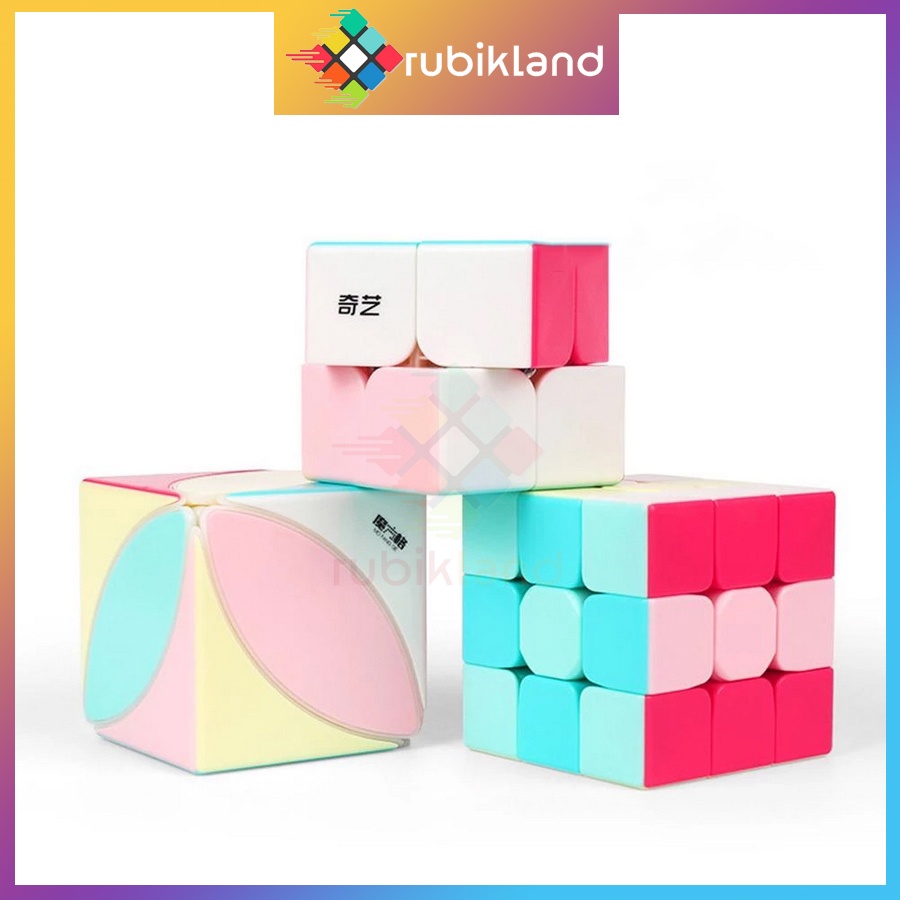 [Bộ Sưu Tập] Rubik QiYi Neon Edition Macaron 2x2 3x3 4x4 Ivy Cube Rubic Biến Thể Stickerless Đồ Chơi Trí Tuệ Trẻ Em