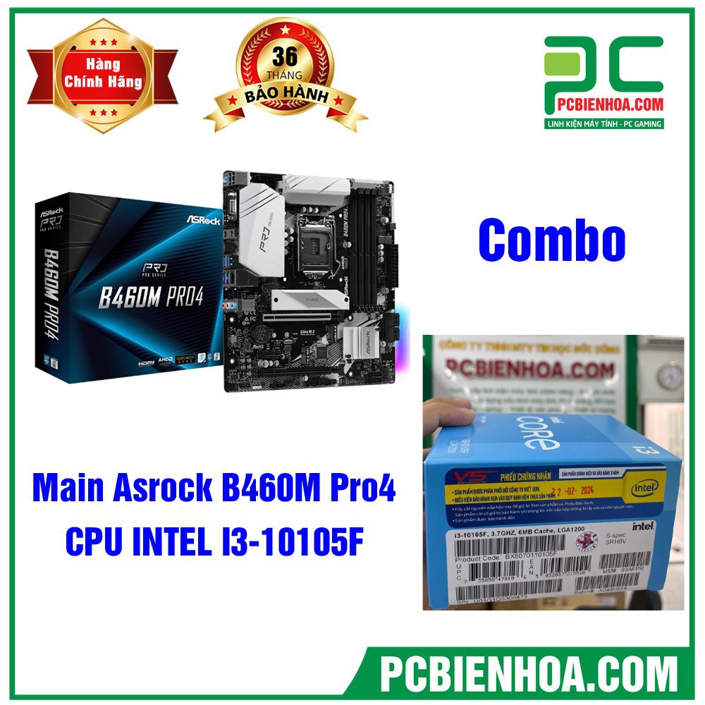 [Mã ELMS05 giảm 5% đơn 300k]Combo máy tính intel I3 10105F + B460M chính hãng mới | BigBuy360 - bigbuy360.vn