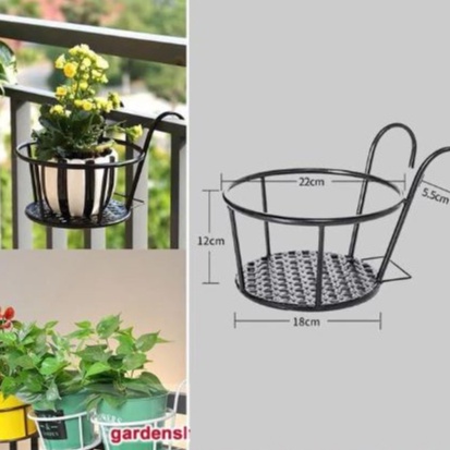 Giỏ treo chậu hoa ban công, chậu trồng hoa bằng kim loại sơn tĩnh điện chống gỉ, trang trí đẹp