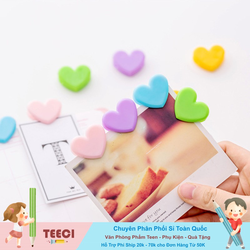 <Video Review> Kẹp Bướm Giữ Giấy Ghi Chú Tài Liệu Đánh Dấu Sách Đồ Dùng Văn Phòng Hình Trái Tim Cute Nhiều Màu D045