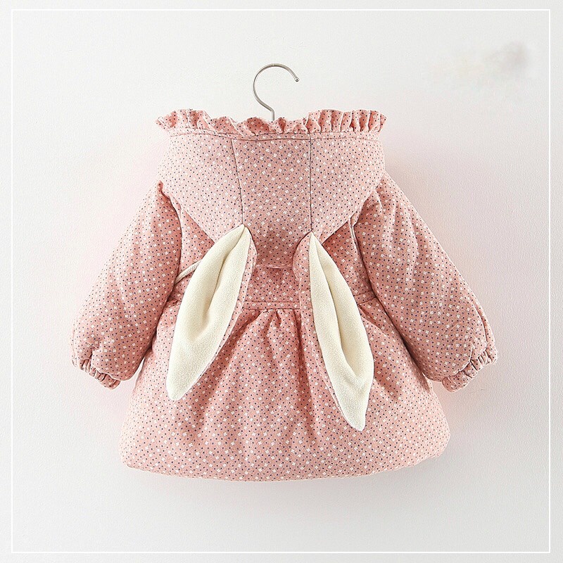 Áo Khoác Cho Bé Gái - Trending Kids - Áo Khoác Nỉ Trần Bông Tai Thỏ kèm túi Đáng Yêu Cho Bé, Chất mềm