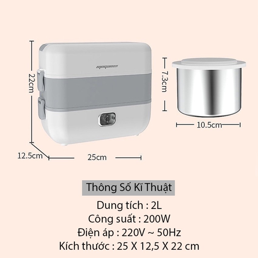 Nồi Cơm Điện Mini Dung Tích 2L Nấu Cơm Hâm Nóng Hấp Trứng Thích hợp mang Văn Phòng bệnh viện | BigBuy360 - bigbuy360.vn