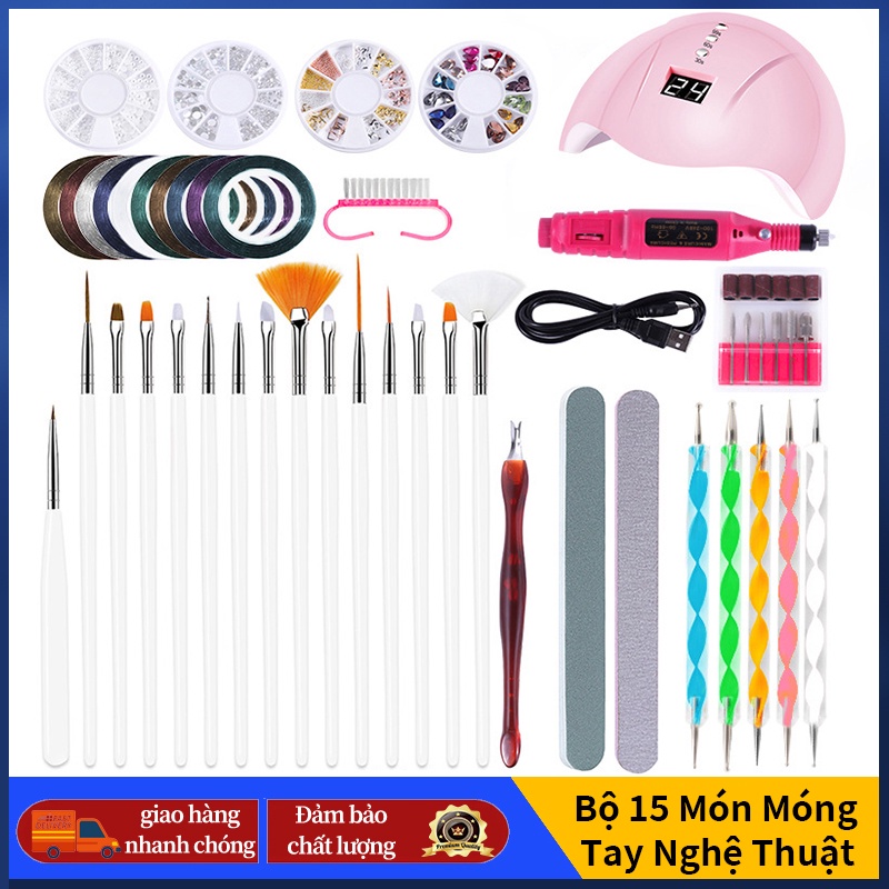 Máy hơ gel đèn led 36W Với Máy Mài Móng Tay Điện Smooth, Dũa &amp; Ủ Gel Cho Người Mới Bắt Đầu-Bộ làm móng,đèn uv móng tay