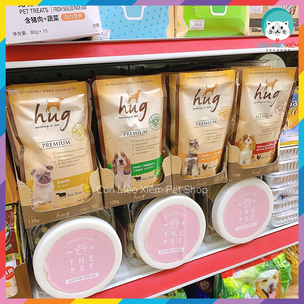 Pate cho chó Hug enriching ur love gói 120g, thức ăn ướt tăng cân mập cún cưng con lớn nhỏ Con Mèo Xiêm