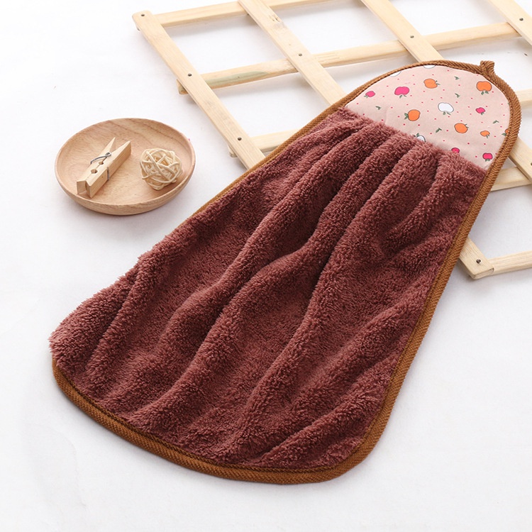 Khăn Lau Tay Treo Tường Vải Lông Cừu San Hô Mềm Mại Thấm Hút Tốt