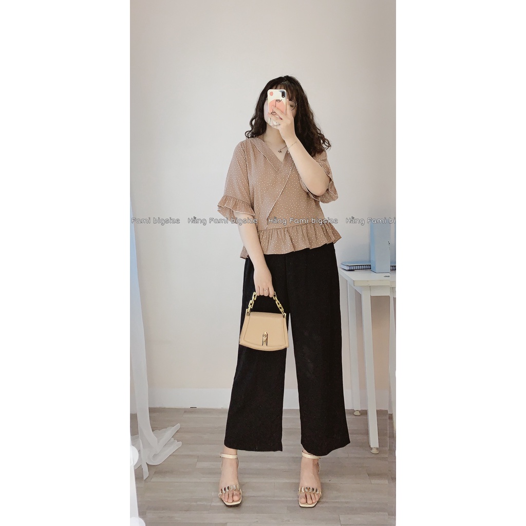 Áo chấm bi viền bèo bigsize (A363)