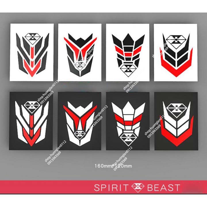 ( Hàng Chất, giá tốt ) Tem decal phản quang Spirit Beast chính hãng dán dè trước ( giá 1 cái )