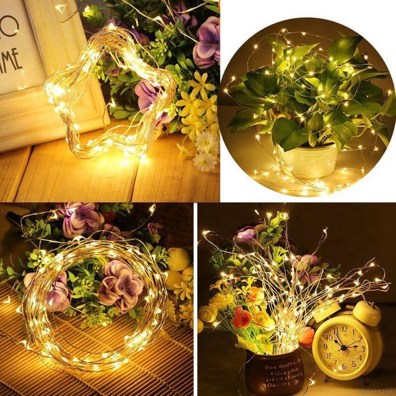 2m Copper Wire LED String Lights Powered By Battery Waterproof Christmas Festival Lighting Decoration