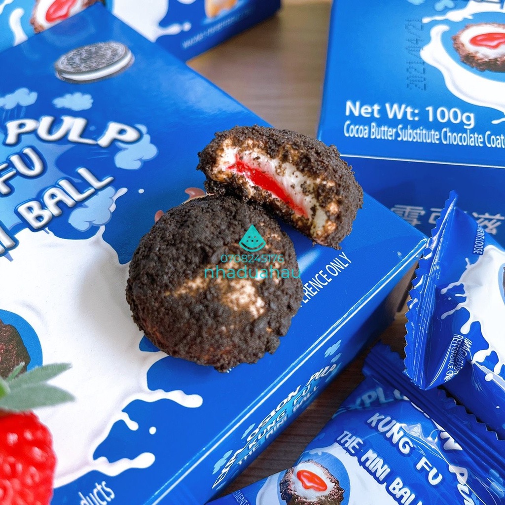 Lẻ một viên kẹo sô cô la oreo gòn có nhân mứt dâu Hongkong mỗi viên 10gam | BigBuy360 - bigbuy360.vn