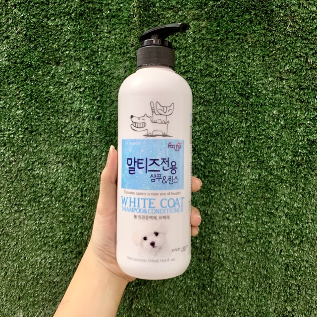 Dầu Gội Và Xả Dành Cho Chó Lông Trắng Forcans White Coat 550ml