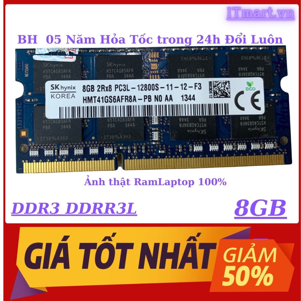 Ram Laptop 8Gb DDR3L và DDR3 bus 1600 1333 , hàng tháo máy chính hãng, bảo hành 5 năm