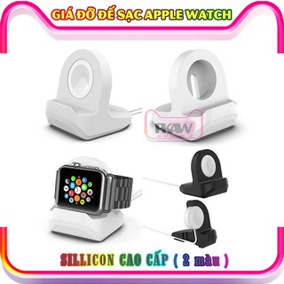 Giá đỡ đế sạc cho đồng hồ thông minh Apple Watch 7/6/5/4/3/2/1 silicon hình quả trứng - Trắng