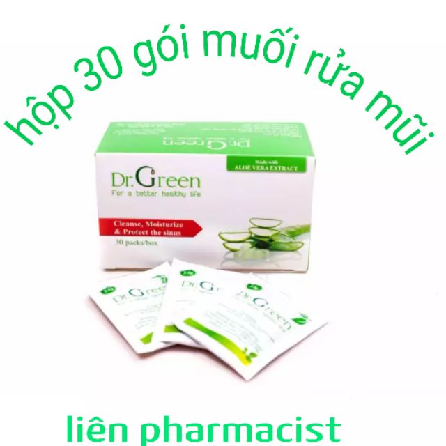 Hộp 30 gói muối rửa mũi Dr.Green thêm chiết xuất lô hội