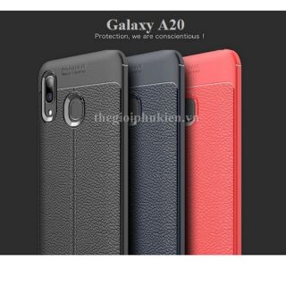 Ốp lưng dẻo vân da Auto Focus cho galaxy A20