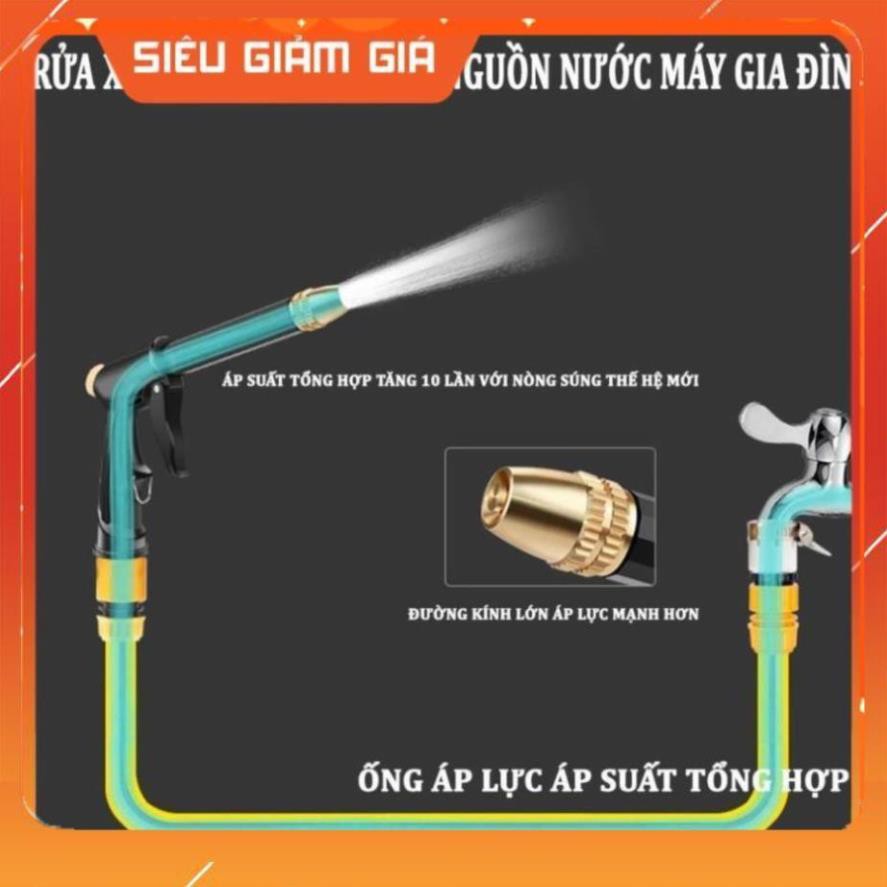 Vòi Xịt Tăng Áp Rửa Xe Ô Tô – Bộ Vòi Xịt Rửa Xe ,Tưới Cây Chuyên Nghiệp 206810-2 cút sập PE