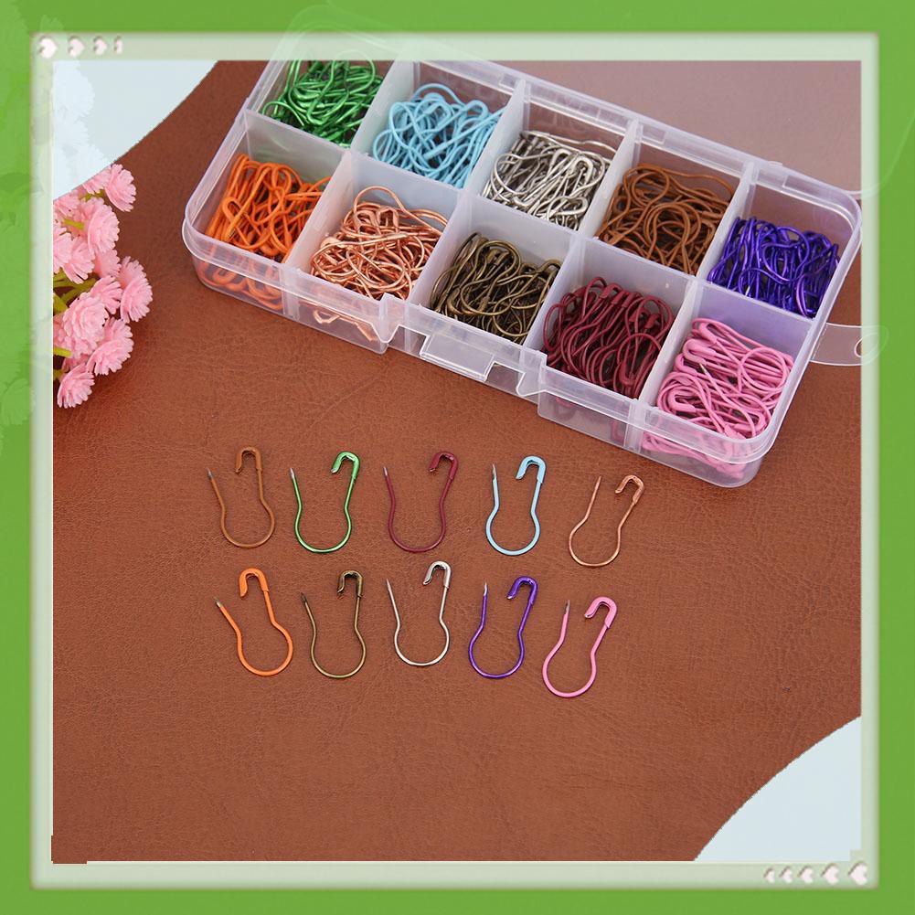 Bộ 300 Kim Băng Hình Quả Bầu 10 Màu Khác Nhau Dùng Trong May Mặc