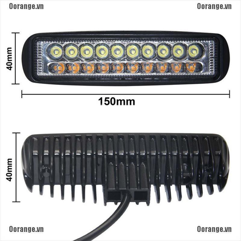 MT 1x 6" 60W Car Top LED Offroad Work Light Bar Dual Color White & Amber Waterproof BH