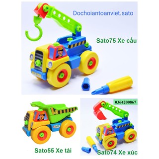 Xe tải, Xe xúc, xe cẩu Sato - Bộ đồ chơi hướng nghiệp - Đội kỹ sư tài ba