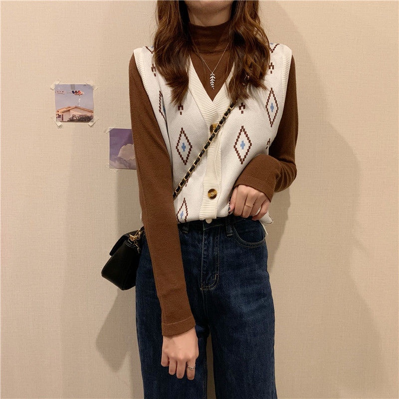 Xiaozhainv Áo Gile Không Tay Cổ Chữ V Dáng Rộng Phong Cách Hàn Quốc Cho Nữ | BigBuy360 - bigbuy360.vn