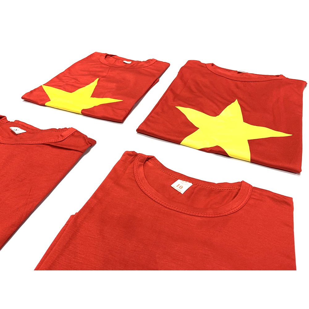 Combo 1 Áo Cờ Đỏ Sao Vàng Trẻ Em + Áo Cờ Người Lớn Cotton Cao Cấp Ocean Uniform
