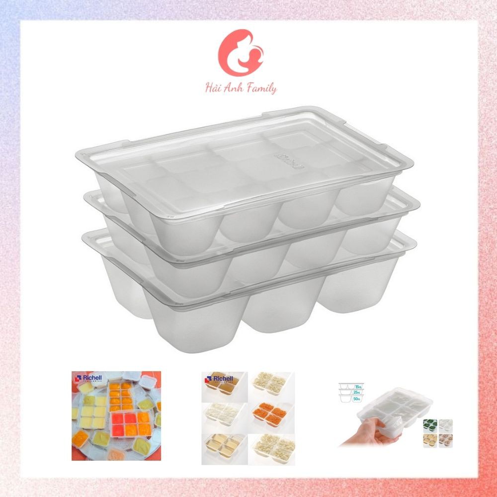 Set 2 Khay Dùng Để Trữ Đông Thức Ăn Dặm Cho Bé Richell