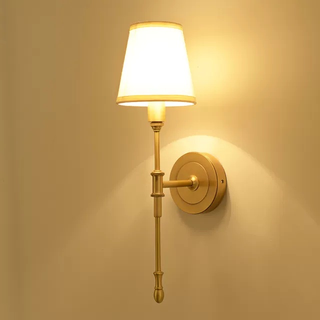 Ảnh thật -Đèn tường chao vải cao cấp, đèn phòng ngủ, đèn phòng khách, đèn trang trí kèm bóng led
