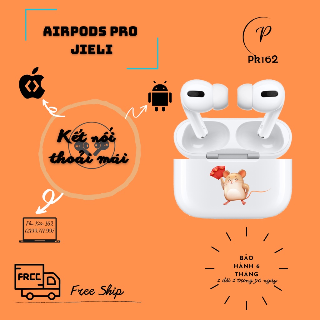 Tai nghe Bluetooth TWS AirPro thế hệ mới - Định vị - đổi tên - sạc ko dây - tháo tai dừng nhạc