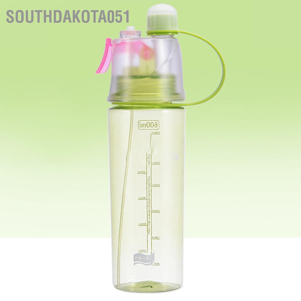 Southdakota051 Chai xịt nước Clear Scale 600ml Nhựa dung tích lớn cho Thể thao Đi bộ dã ngoại