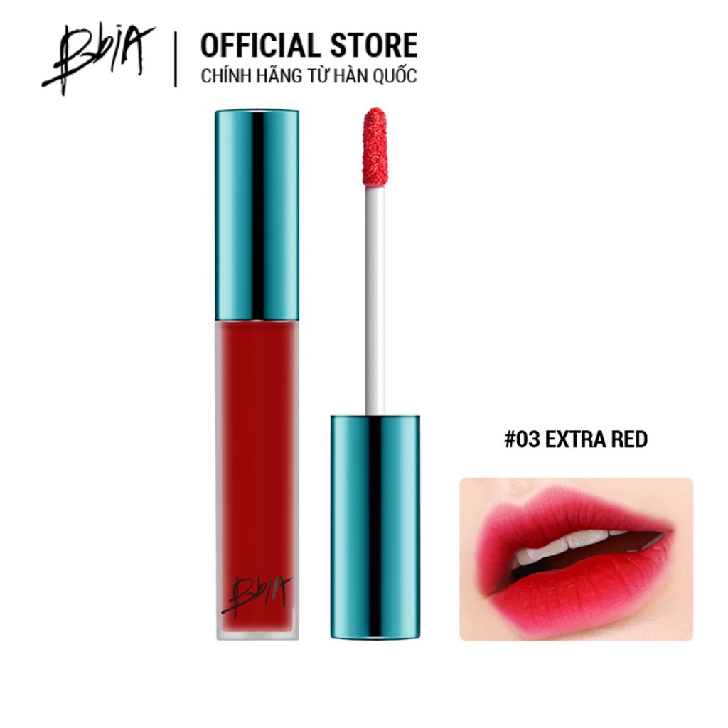 Son kem lì Bbia Last Velvet Lip Tint Version 1 - 03 Extra Red (Màu đỏ hồng) 5g - Bbia Official Store | BigBuy360 - bigbuy360.vn