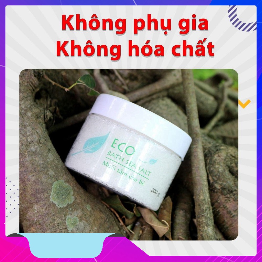 Muối Tắm Bé Eco 400gr -  Muối tắm bé thảo dược Eco hết rôm sảy, dị ứng tặng cốc