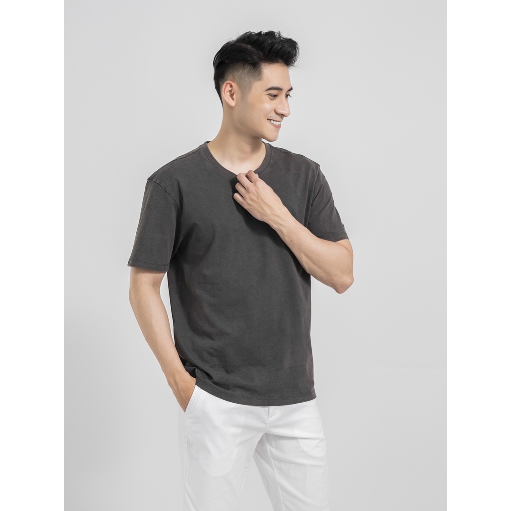 Áo thun nam ARISTINO dáng Casual fit suông rộng, chất liệu cotton mềm mại, khả năng thấm hút mồ hôi cao - ATS022S1