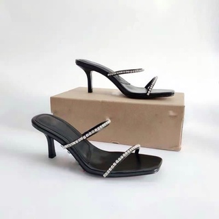 Guốc 2 quai hột đá sáng cao cấp gót nhọn 6p (hàng đẹp )
