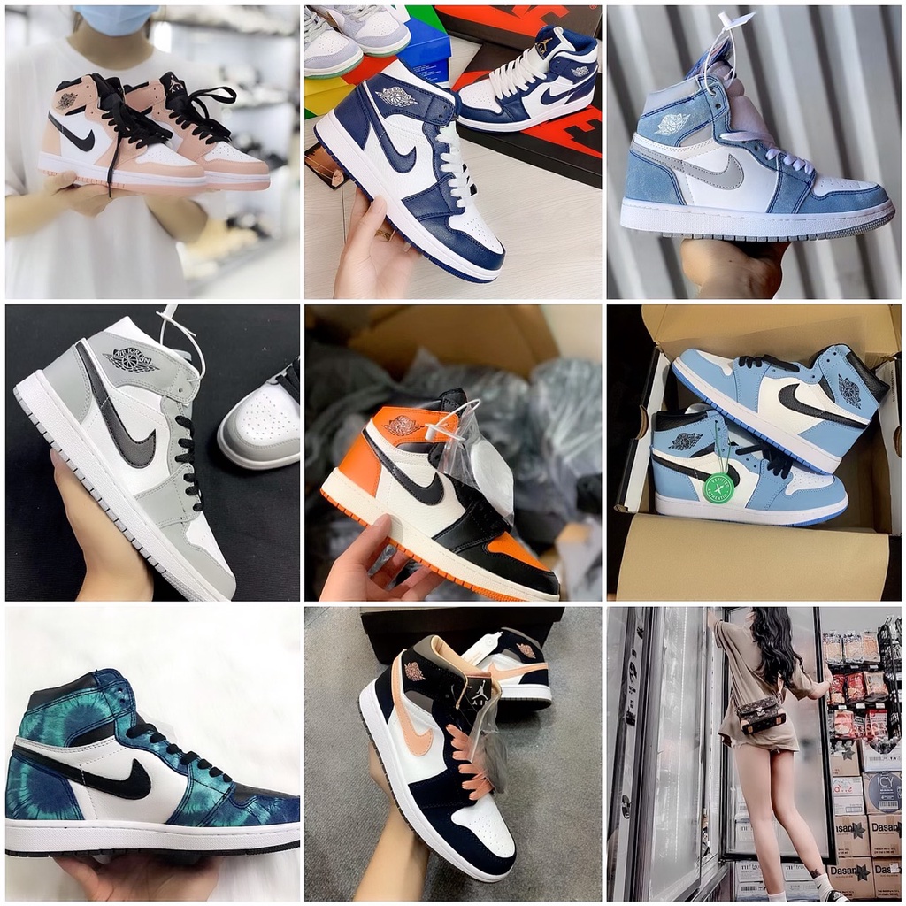 Giày sneaker 𝐉𝐨𝐫𝐝𝐚𝐧 1 High University Blue, giày thể thao 𝐉𝐨𝐫𝐝𝐚𝐧 xanh nhạt cổ cao nam nữ hàng cao cấp