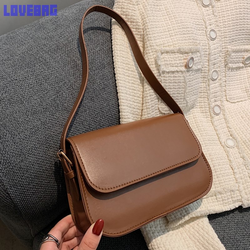 Túi nhỏ đeo vai retro kiểu nắp đậy thịnh hành hợp xu hướng cao cấp thời trang thích hợp cho nữ 2021