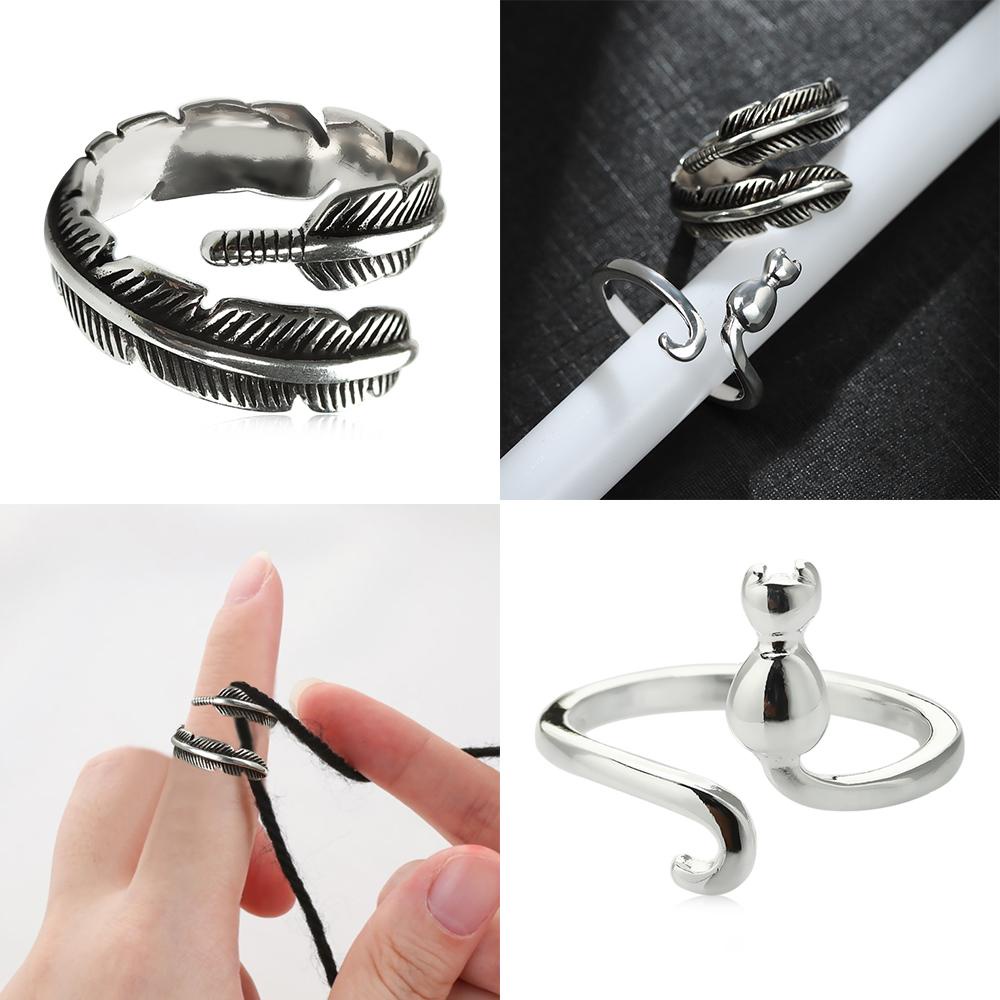 ORIENTLII Nhẫn Kim Loại Hỗ Trợ Đan Len