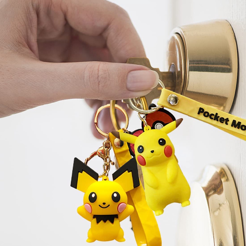 Móc khóa hình Pikachu dễ thương treo túi xách/ cho các cặp đôi