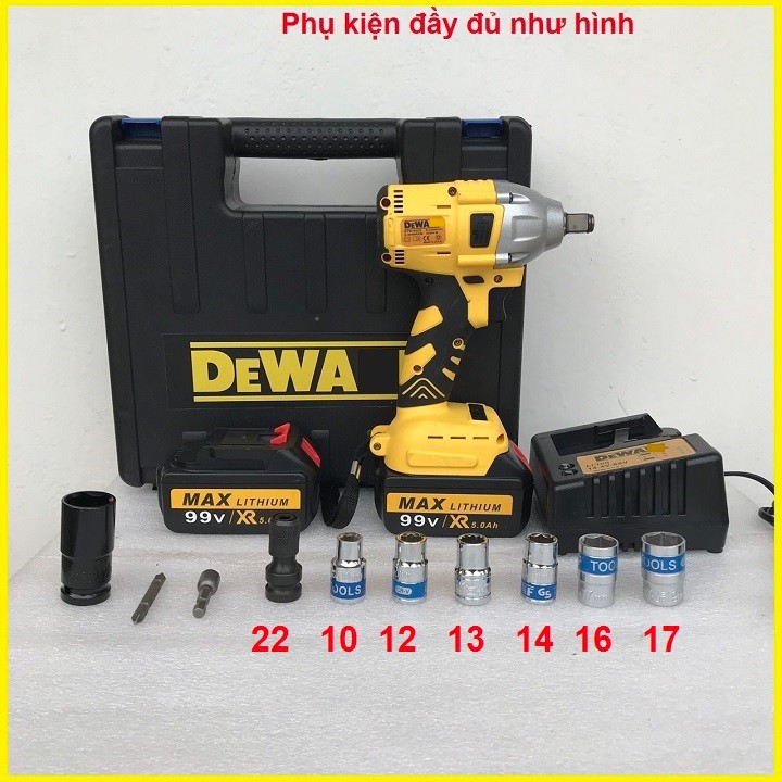 MÁY SIẾT BULONG DEWAT 99V-tặng 10 món -phụ kiện